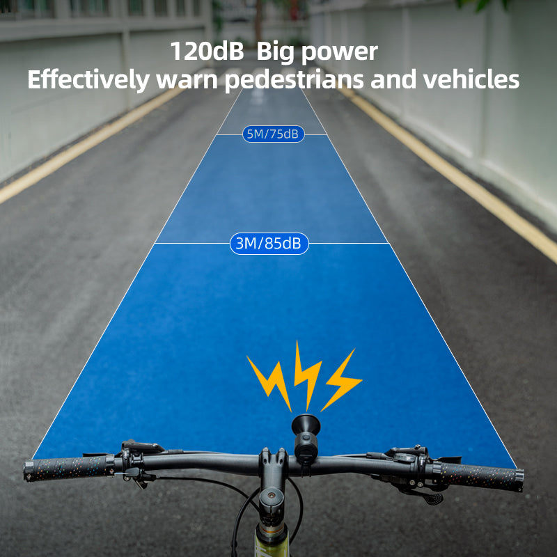 ROCKBROS Bicycle Bike Electronic Horn 120dB Cycling Bell Alarm Ring Waterproof