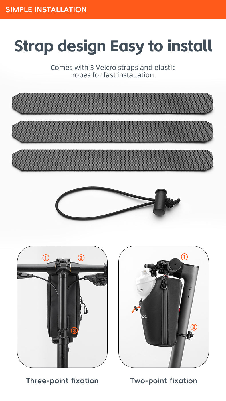 ROCKBROS Bicycle Handlebar Bag 1.5L Water Bottle Bag Folding Bike Front Bag