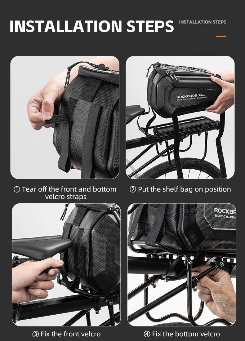ROCKBROS Hard Shell Bike Trunk Bag