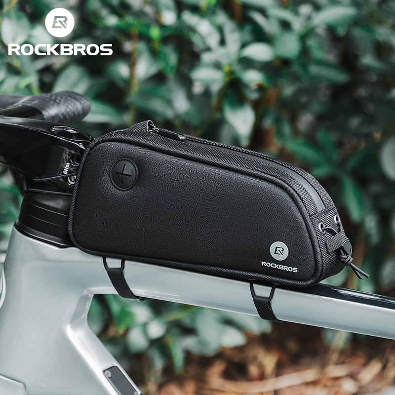 ROCKBROS Bicycle Top Tube Bag 1.3L Mountain Road Bike Frame Bag Reflective