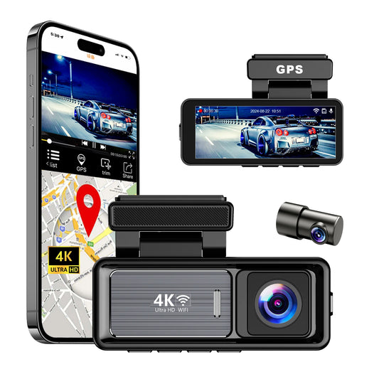 4K dual dash camera with GPS Tracking