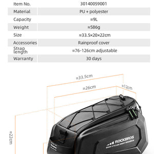 ROCKBROS Hard Shell Bike Trunk Bag