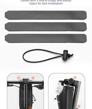ROCKBROS Bicycle Handlebar Bag 1.5L Water Bottle Bag Folding Bike Front Bag