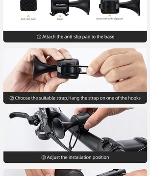 ROCKBROS Bicycle Bike Electronic Horn 120dB Cycling Bell Alarm Ring Waterproof