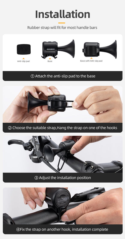 ROCKBROS Bicycle Bike Electronic Horn 120dB Cycling Bell Alarm Ring Waterproof