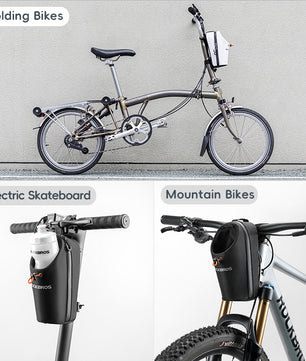 ROCKBROS Bicycle Handlebar Bag 1.5L Water Bottle Bag Folding Bike Front Bag