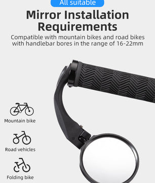 ROCKBROS Bicycle Bike Bar End Mirror Cycling Rearview