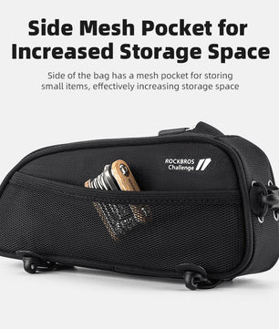ROCKBROS Bicycle Top Tube Bag 1.3L Mountain Road Bike Frame Bag Reflective