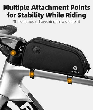ROCKBROS Bicycle Top Tube Bag 1.3L Mountain Road Bike Frame Bag Reflective