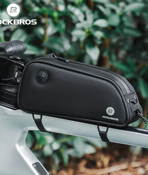 ROCKBROS Bicycle Top Tube Bag 1.3L Mountain Road Bike Frame Bag Reflective