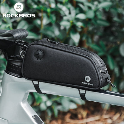 ROCKBROS Bicycle Top Tube Bag 1.3L Mountain Road Bike Frame Bag Reflective