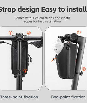 ROCKBROS Bicycle Handlebar Bag 1.5L Water Bottle Bag Folding Bike Front Bag