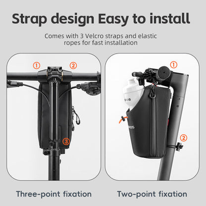 ROCKBROS Bicycle Handlebar Bag 1.5L Water Bottle Bag Folding Bike Front Bag