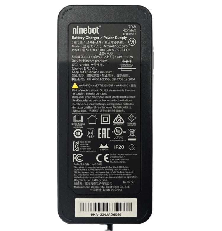 Segway Ninebot Charger Compatible Model: E2 Pro/E3 pro/F2/F2 pro/F2 plus/Max G2 /ES1L/ES1/ES2/E22/E25/G30L