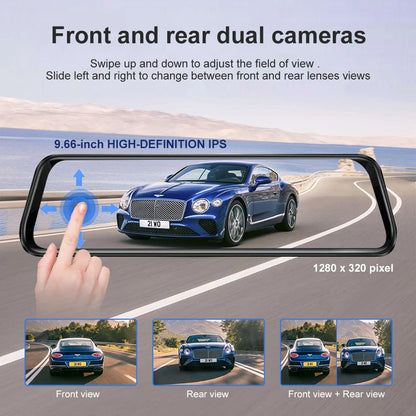 Rear View mirror Dash Camera with Android Auto/Carplay/Mirrorlink.