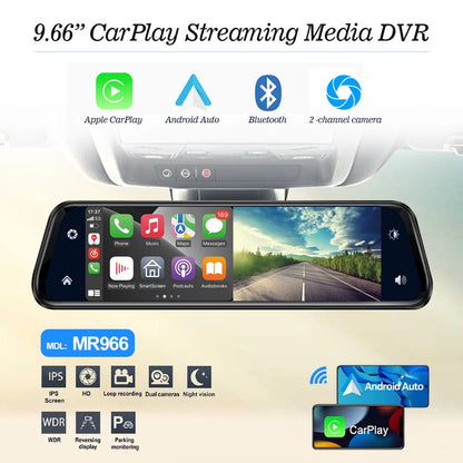 Rear View mirror Dash Camera with Android Auto/Carplay/Mirrorlink.