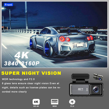 4K dual dash camera with GPS Tracking