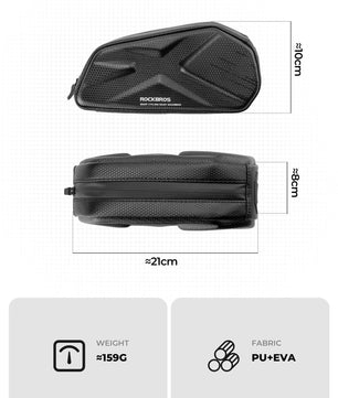 ROCKBROS Bicycle Bike Top Tube Frame Bag 1.4L Cycling Waterproof Hard Shell