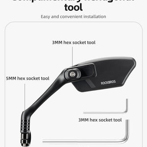 ROCKBROS Bicycle Cycling Rearview Mirror 360° Rotatable Bike Handlebar Mirror