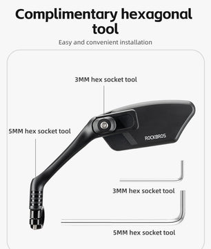 ROCKBROS Bicycle Cycling Rearview Mirror 360° Rotatable Bike Handlebar Mirror