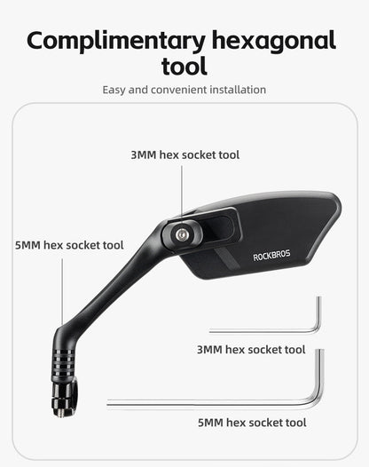 ROCKBROS Bicycle Cycling Rearview Mirror 360° Rotatable Bike Handlebar Mirror